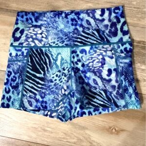 Constantly Varied Gear Blue and Purple Patterned Athletic Shorts